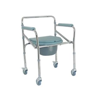 New Design Rehabilitation Equipment Commode Chair Toilet Chair Shower Chair With Silent Wheels